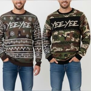 ​NWOT Yee Yee Apparel Camo Holiday Sweater Bundle - Set of 2 - Small